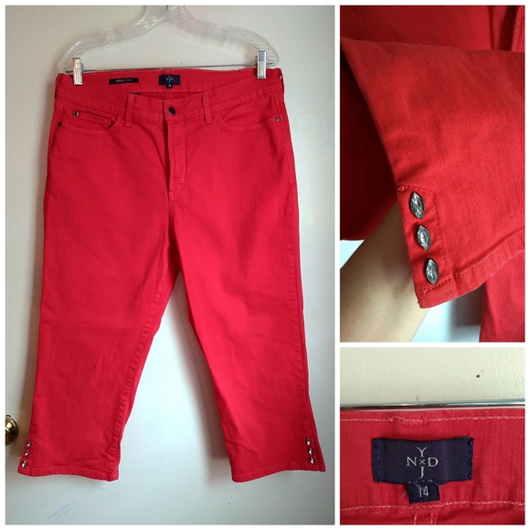 NYDJ Denim - Red rhinestone jeans sz.14